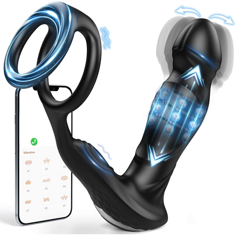 P & C Home Textiles Usa - APP-gestuurde rollende kralenprostaatstimulator 9 roterende kralen
