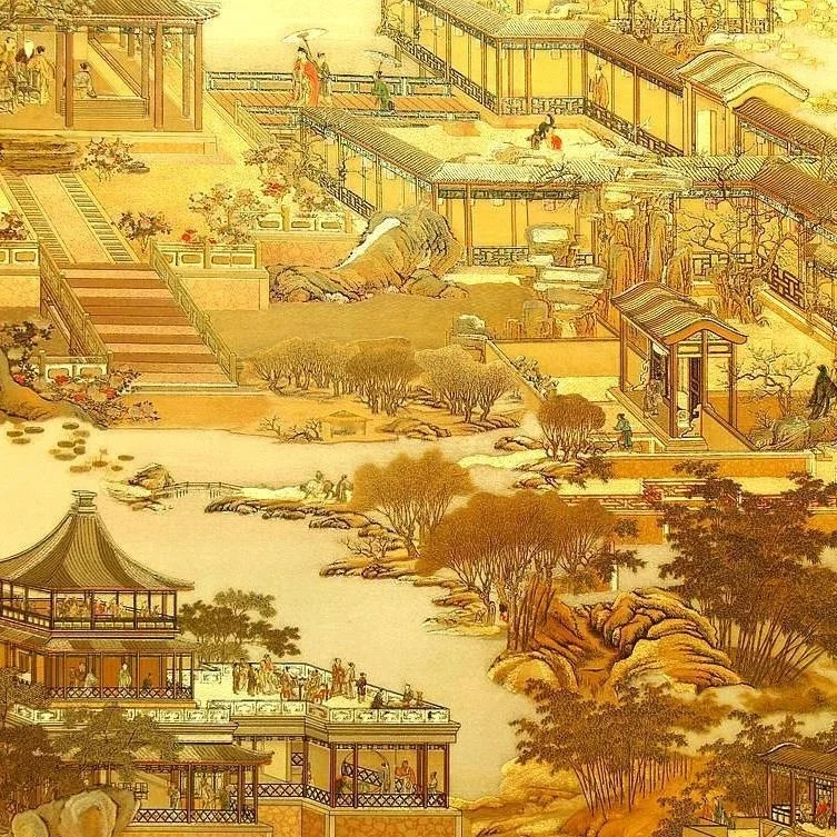 Luxury Home Textiles Usa - Qingming Shanghetu Behang Goudfolie Goudgeel Hotel