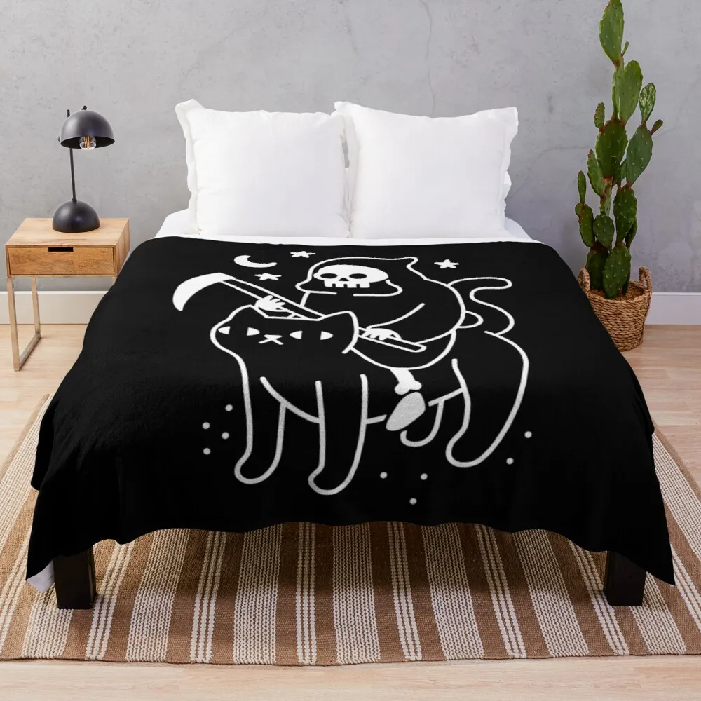 Luxury Home Textiles Usa - Death Rides A Black Cat Throw