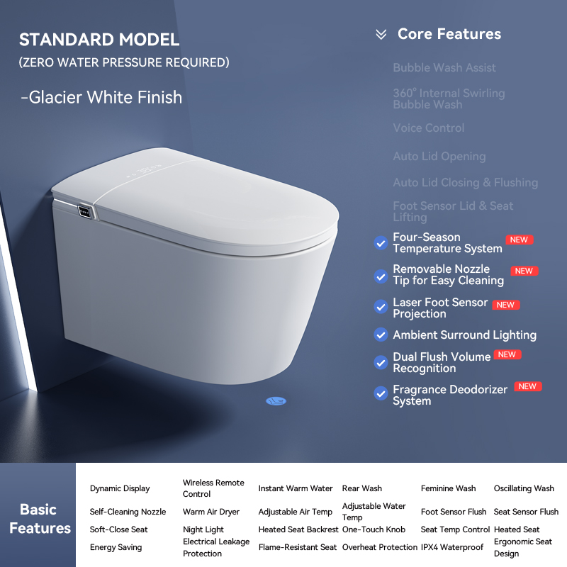 P & C Home Textiles Usa - Intelligente slimme wandcloset met automatische deksel,