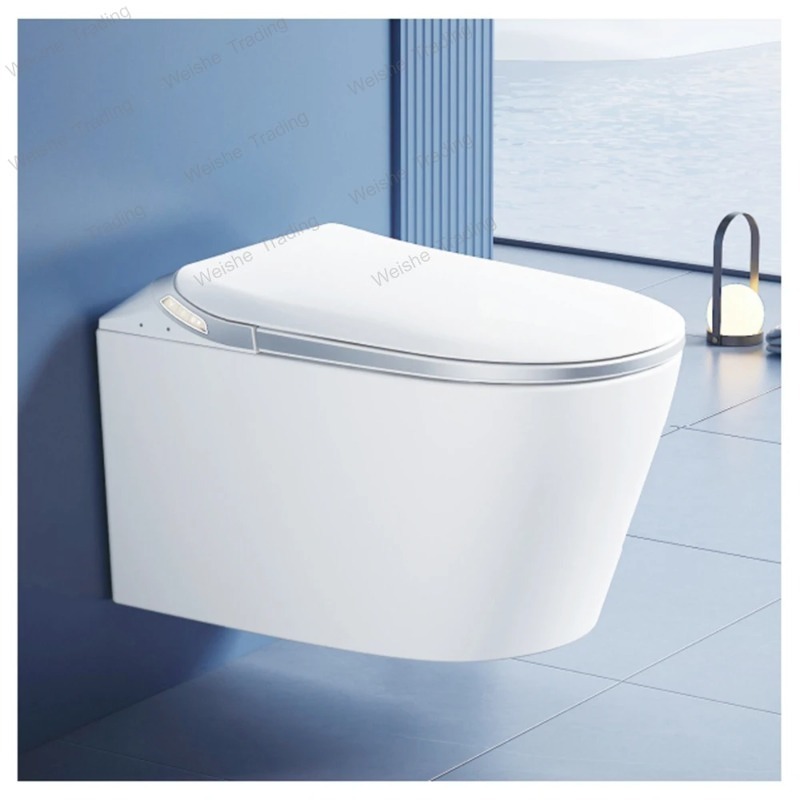 P & C Home Textiles Usa - Luxe wandhangende intelligente toilet met P-trap,