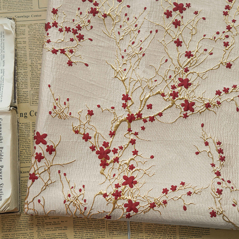 Luxe Rode Pruimenbloesem Jacqu - Luxury Home Textiles Usa recensie en prijs