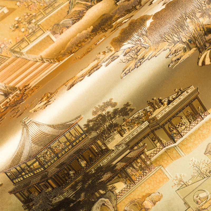 Qingming Shanghetu Behang Goud - Luxury Home Textiles Usa recensie en prijs