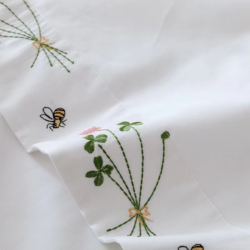 Puur Wit Beddengoed Laken Bloe - Luxury Home Textiles Usa recensie en prijs