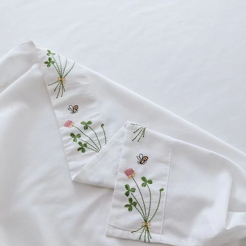 Puur Wit Beddengoed Laken Bloe - Luxury Home Textiles Usa recensie en prijs